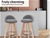 4x Fabric Swivel Bar Stool Kitchen Stool Dining Chair Barstools Grey