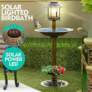 Ornamental Solar Light Garden Bird Bath 