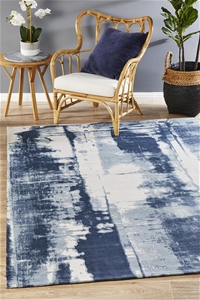 Extra Large Denim Blue Abstract Jacquard