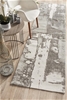 Large Silver Grey Abstract Jacquard Woven Rug - 400X80cm