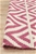 Large Pink Handmade Cotton & Jute Chevron Rug - 280X190cm