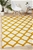 Medium Gold Handmade Wool Lattice Flatwoven Rug - 225X155cm