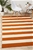 Medium Orange Handmade Wool Striped Flatwoven Rug - 225X155cm