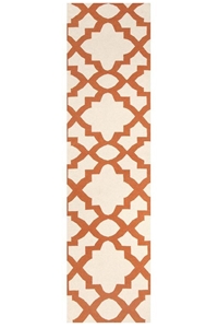 Large Orange Handmade Wool Trellis Flatw