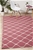 Large Pink Handmade Wool Ripple Flatwoven Rug - 280X190cm