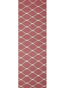 Large Pink Handmade Wool Ripple Flatwove