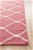 Large Pink Handmade Wool Ripple Flatwoven Runner Rug - 400X80cm