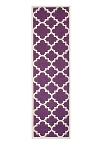 Large Purple Handmade Wool Trellis Flatw