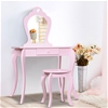 Keezi Pink Kids Vanity Dressing Table Stool Set Mirror Princess Makeup