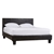 Double Size Leatheratte Bed Frame in Black with Metal Joint Slat Base