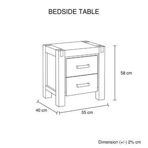 Bedside Table 2 drawers Night Stand in S