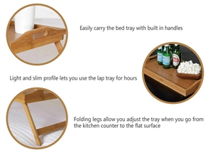 Versatile Bamboo Fold Up Lap Tray with C