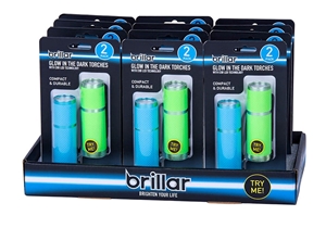 Set of 2 Glow in the Dark Torches with C