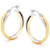 9ct Two-Tone Gold Half Round Double Hoop Earrings (10mm)