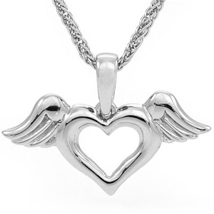 Sterling Silver Winged Heart Pendant