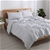 Natural Home Classic Pinstripe Linen Quilt Cover Set Double Bed White/Navy