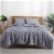 Natural Home Classic Pinstripe Linen Quilt Cover Set Super King Bed