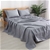 Natural Home Classic Pinstripe Linen Sheet Set Single Bed Navy and White