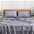 Natural Home Classic Pinstripe Linen Sheet Set King Bed Navy and White