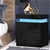Artiss Bedside Tables Side Table RGB LED High Gloss Nightstand Black