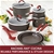 RACHAEL RAY Aluminum Nonstick Cookware Set, 12-Piece, Cranberry Red Handles