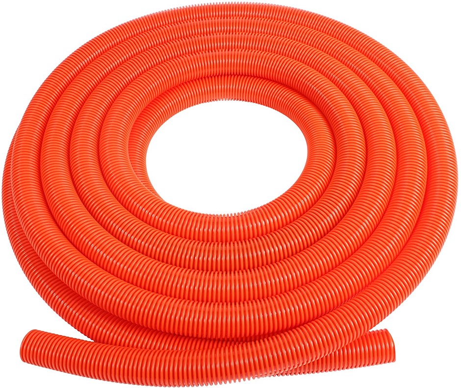 1 Dia. x 100 ft, Orange Flexible Polyethylene LDPE NON-Split Corrugated Wire Loom Tubing 