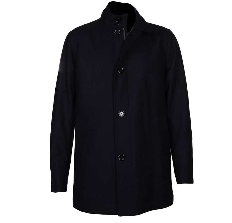 HUGO BOSS Mens Coat Jacket, Size 46 EU/ 36 US, Wool, Dark Navy, RRP ...