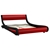 King Size Faux Leather Storage Curved Bed Frame - Red
