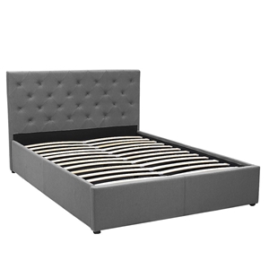 Double Fabric Gas Lift Bed Frame with He