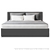 King Fabric Gas Lift Bed Frame with Headboard - Dark Grey