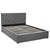 Queen Fabric Gas Lift Bed Frame with Headboard - Dark Grey
