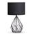 Metal wire table lamp in black finish With black drum shade