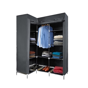 Portable Wardrobe Clothes Cabinet w/ She