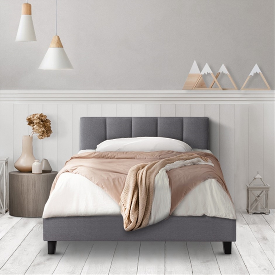 Anna Bed Frame King Single Size, Upholstered Bed Frame King Single