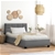 Bed Frame King Single Size Base Mattress Platform Fabric Wooden Grey TINO