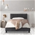 Bed Frame Single Size Base Mattress Platform Fabric Wooden Charcoal TINO