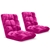 SOGA Floor Recliner Folding Lounge Sofa Folding Chair Cushion Pink x2