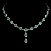 Stunning Sterling Silver Emerald Necklace