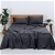 Natural Home Organic Cotton Sheet Set Queen Bed CHARCOAL