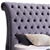 Queen Bed Frame Upholstery Velvet Fabric Grey with Tufted Headboard Sleigh