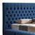 Queen Size Bedframe Velvet Upholstery Deep Blue Colour Tufted Headboard