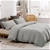 Dreamaker Premium Quilted Sand Wash Quilt Cover Set Super KingBed Dove Grey