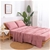 Natural Home 100% European Flax Linen Sheet Set Rose Gold Queen Bed