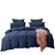 Dreamaker Cotton Jersey Quilt Cover Set Washed Navy King Bed
