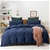 Dreamaker Cotton Jersey Quilt Cover Set Washed Navy Super King Bed
