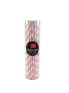 Light Pink Stripe Paper Straws