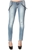 Miss Sixty Women's Light Blue Zip Pocket Skinny Jeans 30" Leg