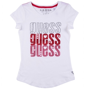 Guess Girls Short Sleeve Logo Tee With H