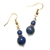 Exquisite Natural Round Lapis Lazuli Adorned w/ Swarovski®Crystal Earrings