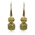 10mm Natural Peridot Persian Love Gold Plated Rhinestone Drop Earrings